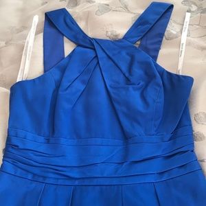 David’s Bridal Halter Blue bridesmaid Dress